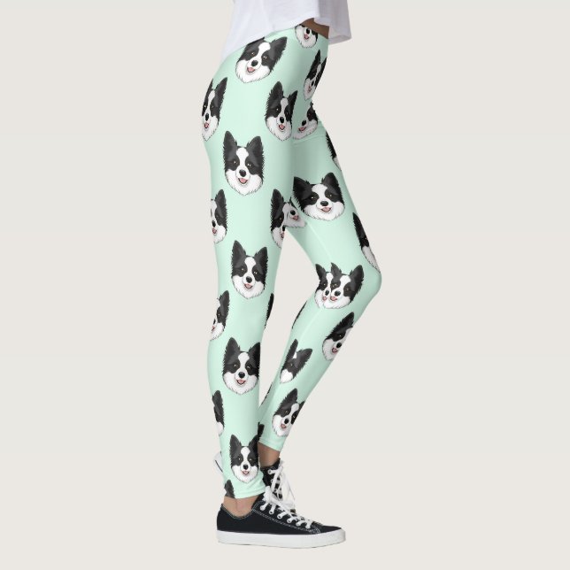 Border Collie Sött Hundälskare Mönster Leggings (Höger)