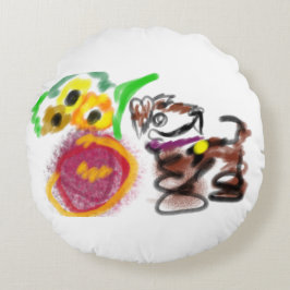 Border Collie sunflowers  Rund Kudde