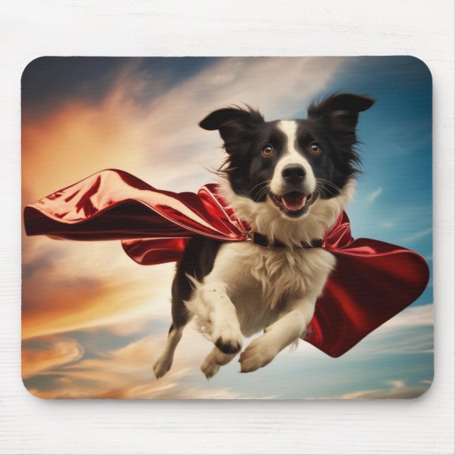 Border Collie Superhjälte Musmattor (Framsidan)