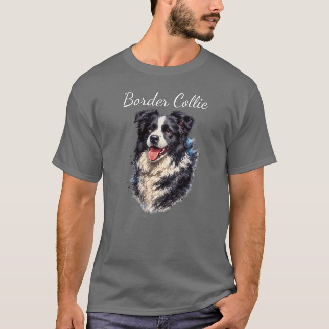 Border Collie T Shirt (Framsida)