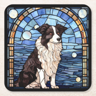 Border Collie Underlägg Papper Kvadrat
