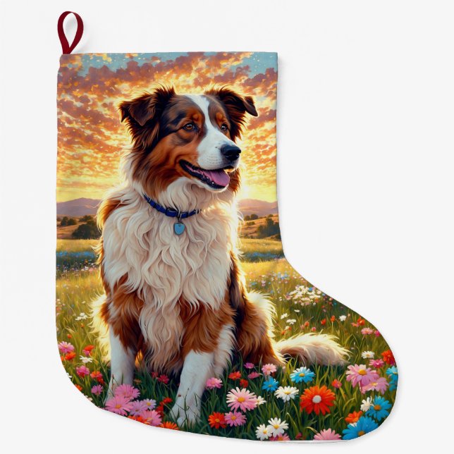 Border Collie Vallhund Stor Julstrumpa (Framsidan)