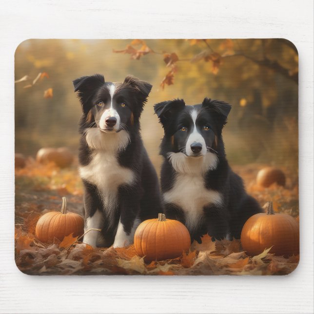 Border Collie Valp Höstglädje Pumpa Musmatta (Framsidan)
