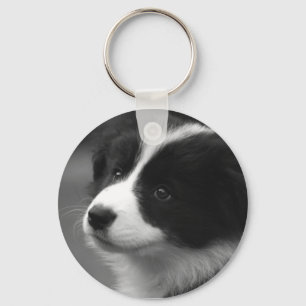 Border Collie Valp Nyckelring