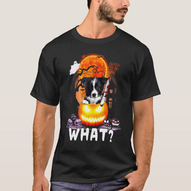 Border Collie What Border Collie With Knife Killer T Shirt (Framsida)