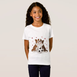 Border Collies with soccer ball for Valentine's Da T Shirt