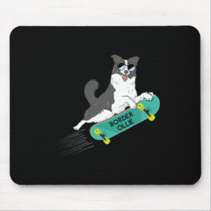 Border Ollie Roliga Puns Skämt Hund Skateboard Kid Musmatta