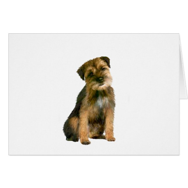 Border terrier (B) Hälsningskort (Framsidan Horizontal)
