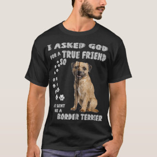 Border Terrier Gifts for Dad Mom, Cute Brown Borde T Shirt