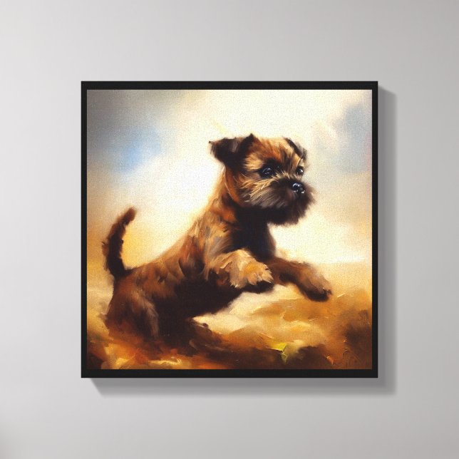 Border Terrier Hund  Canvastryck (Framsida)