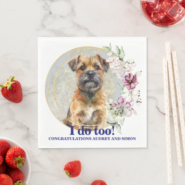 Border Terrier Jag Gör Också Servetter Med Hundar  (Insitu)