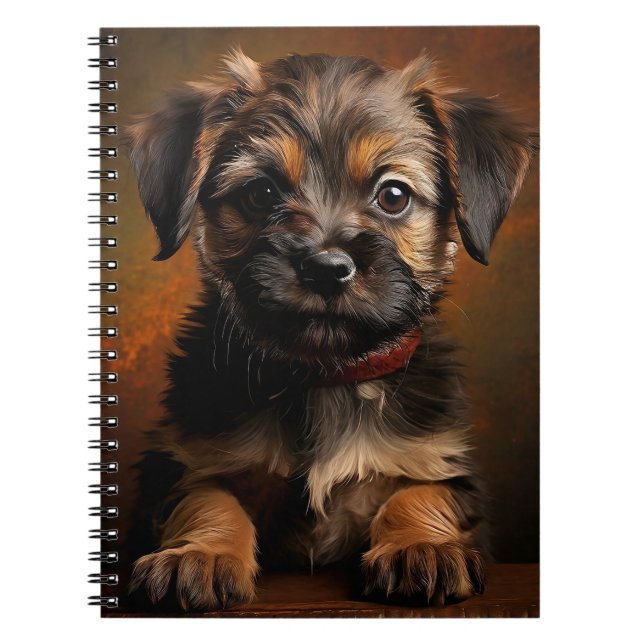 Border Terrier Valp Anteckningsbok (Framsidan)