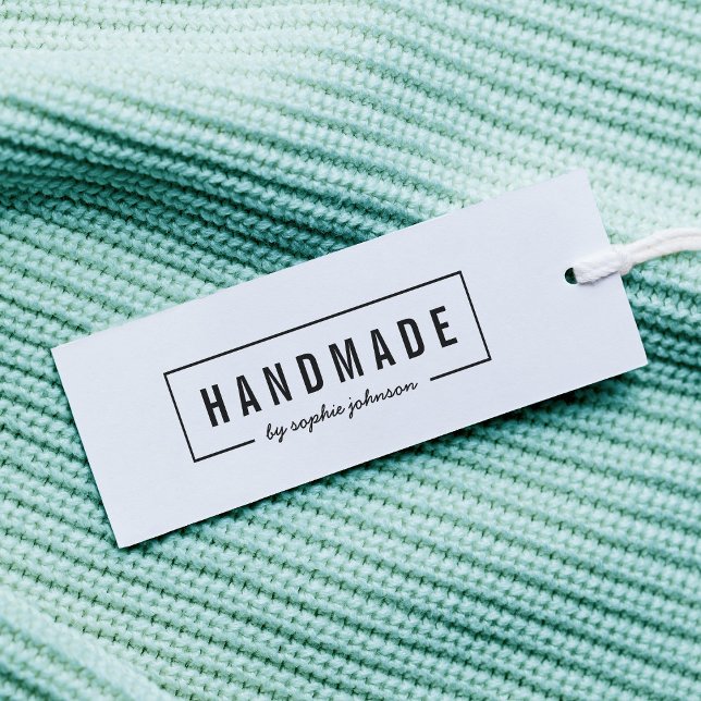 Borderad Modern fet stil och Namn Handmade skript Självfärgande Stämpel (Skapare uppladdad)