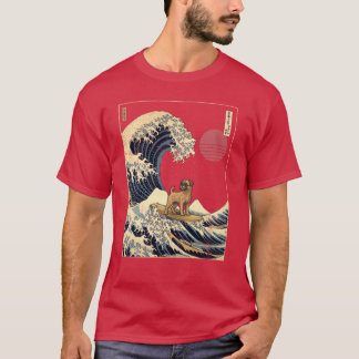 Bordererrier Kanagawa Japansk Surfing Våg flicka f T Shirt