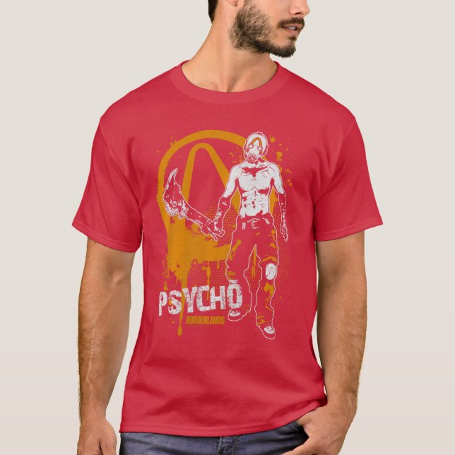 Borderlands Psycho Graffiti Gaming PremiumriBlend  T Shirt (Framsida)