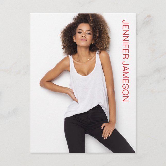 Borderless Actor Model Talent Promo Postcard Vykort (Framsida)