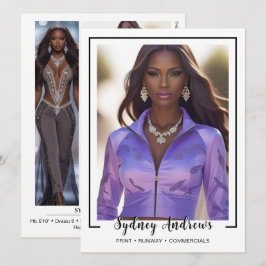 Borderline 4 Signature Modeling Comp Card Inbjudningar