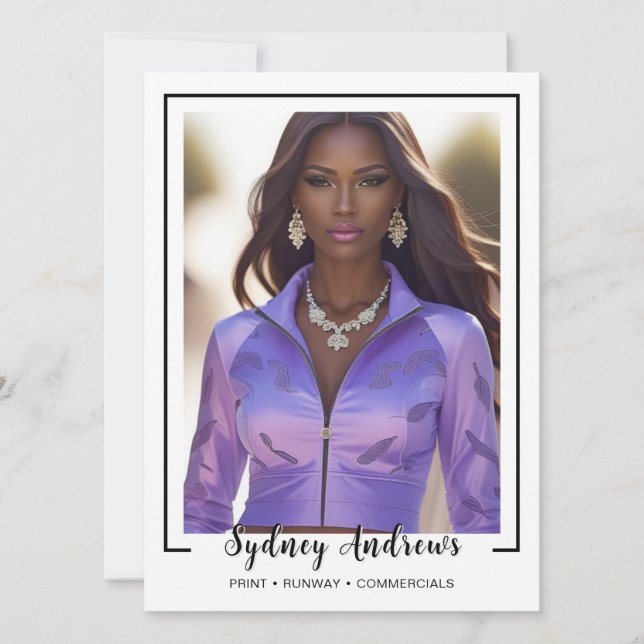 Borderline 4 Signature Modeling Comp Card Inbjudningar (Framsida)