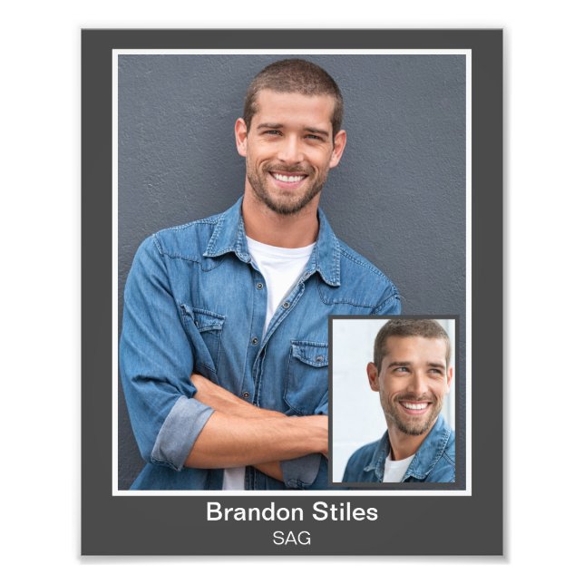 Borderline Actor Headshot 8x10 Insert Photo Print Fototryck (Framsidan)