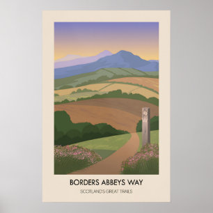 Borders Abbeys Way Scotlands Great Trails Affisch