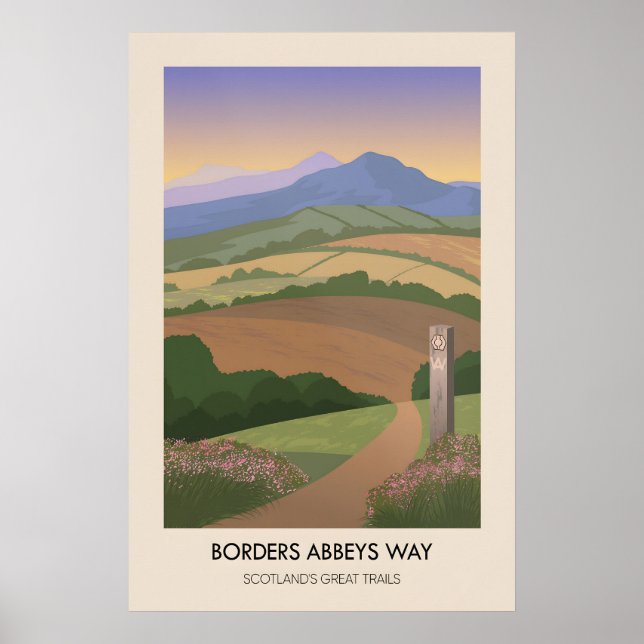 Borders Abbeys Way Scotlands Great Trails Poster (Framsidan)