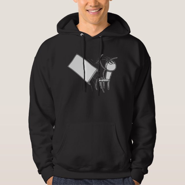 BordFlip som bläddrar ursinneansikte Meme Sweatshirt Med Luva (Framsida)