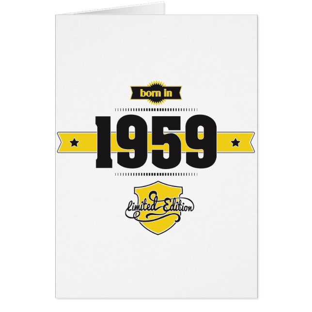 bördig 1959 (choco&yellow) hälsningskort (Framsidan)