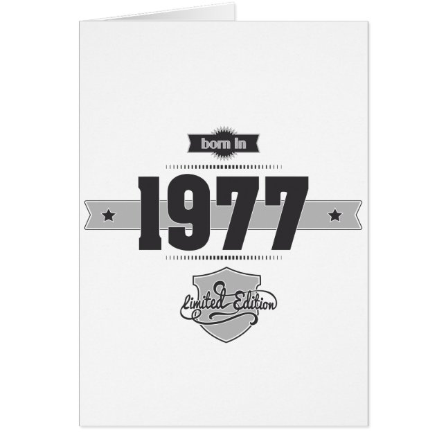 Bördig 1977 (Dark&Lightgrey) Hälsningskort (Framsidan)