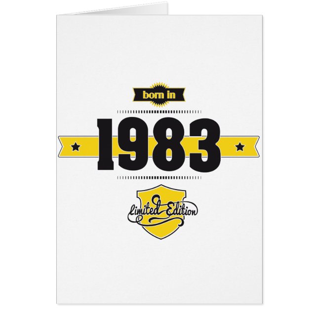 bördig 1983 (choco&yellow) hälsningskort (Framsidan)