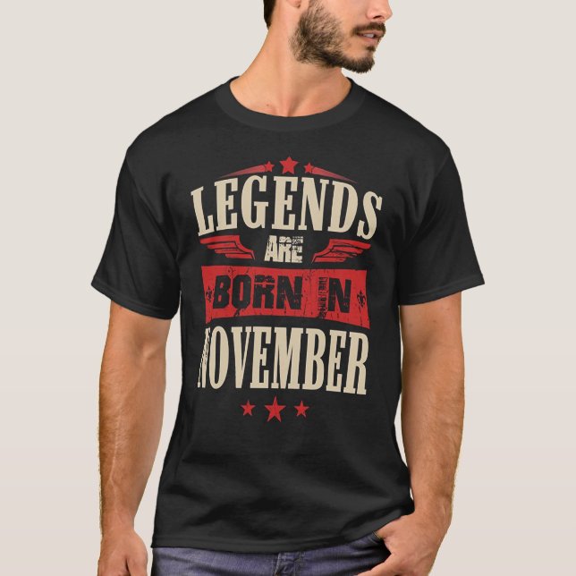 Bördig November för legender T-tröja T Shirt (Framsida)