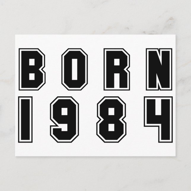 Bördig svart 1984 vykort (Framsida)