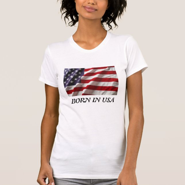 Bördig USA kvinnaTshirt Tee (Framsida)