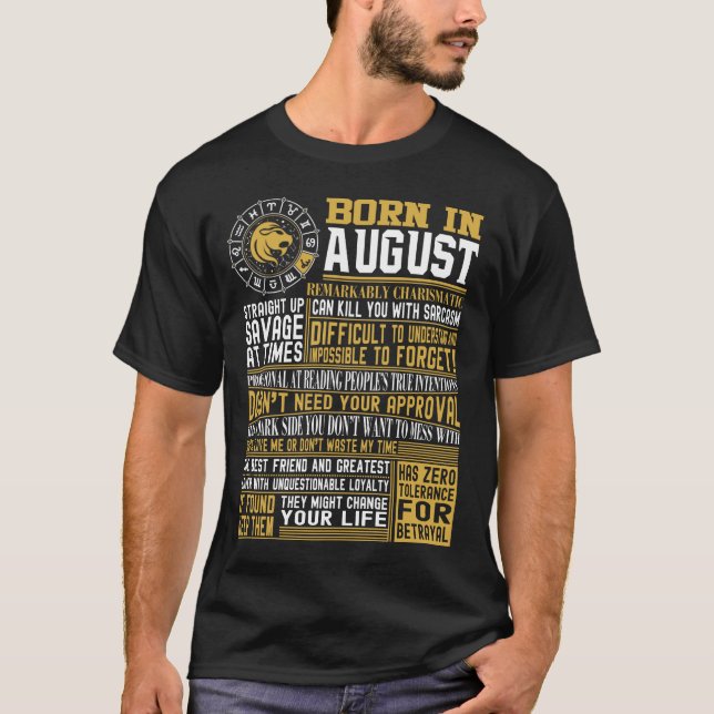 Bördiga Augusti fakta T Shirt (Framsida)