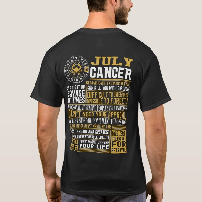 Bördiga Juli cancerfakta T Shirt (Baksida)