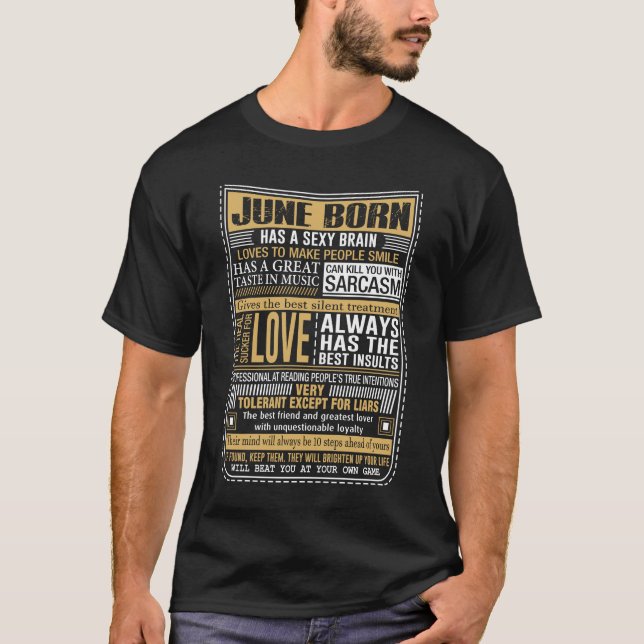 Bördiga Juni fakta T Shirt (Framsida)