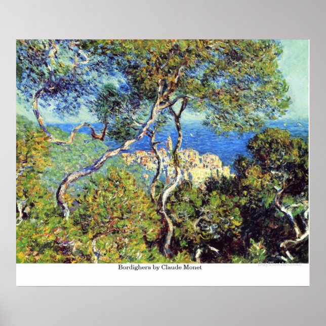 Bordighera från Claude Monet Poster (Framsidan)