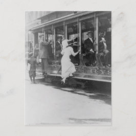 Bordning en NYC Streetcar Vykort