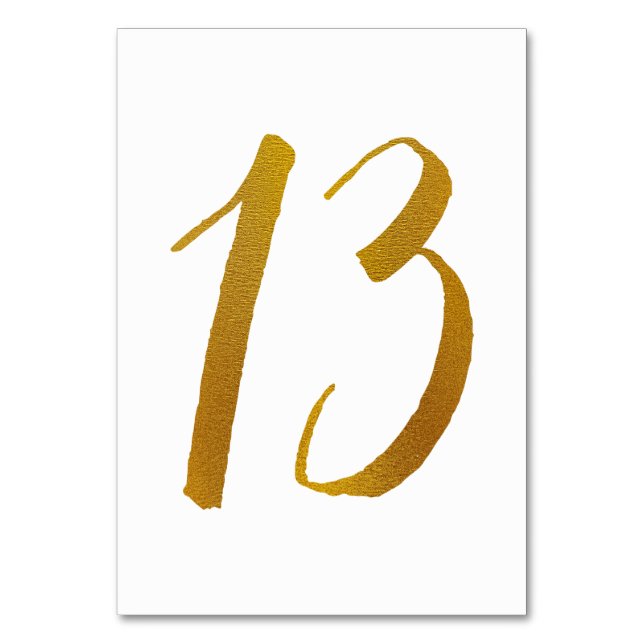 Bordnummer - avslappnad borstskrift typografi -13 bordsnummer (Framsidan)