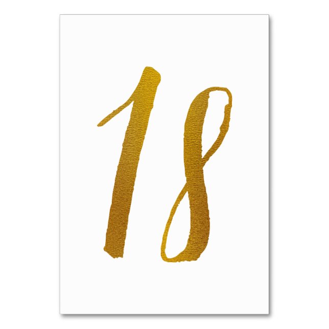 Bordnummer - avslappnad borstskrift typografi -18 bordsnummer (Framsidan)