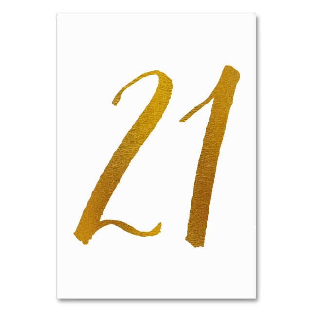 Bordnummer - avslappnad borstskrift typografi -21 bordsnummer (Framsidan)