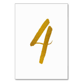 Bordnummer - avslappnad borstskrift typografi - 4 bordsnummer