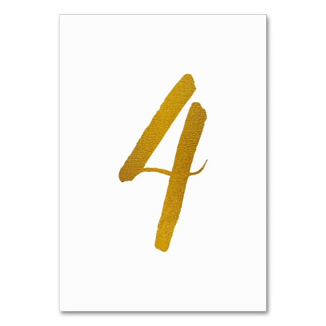 Bordnummer - avslappnad borstskrift typografi - 4 bordsnummer (Framsidan)