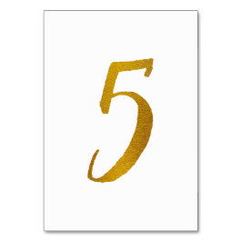 Bordnummer - avslappnad borstskrift typografi - 5 bordsnummer