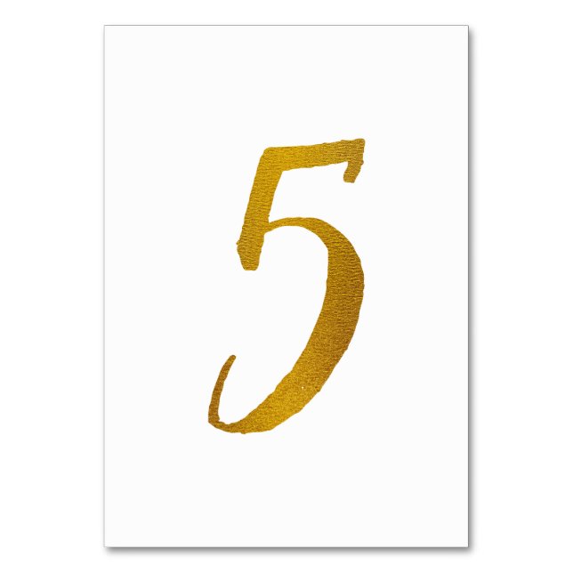 Bordnummer - avslappnad borstskrift typografi - 5 bordsnummer (Framsidan)