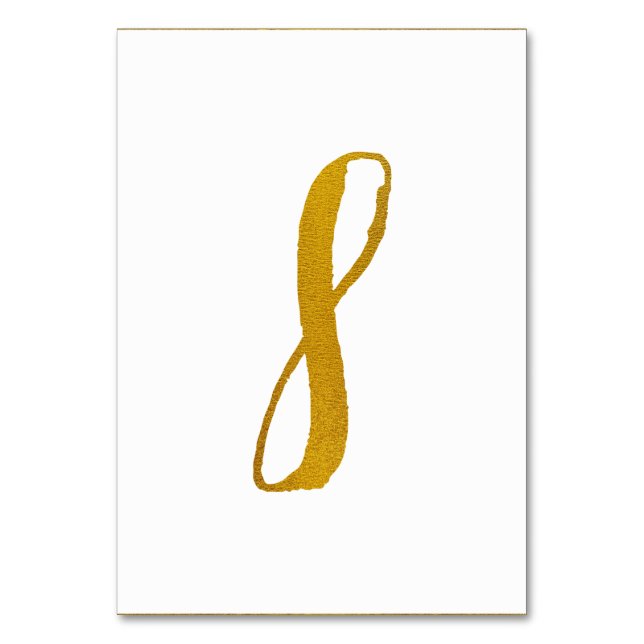 Bordnummer - avslappnad borstskrift typografi - 8 bordsnummer (Framsidan)