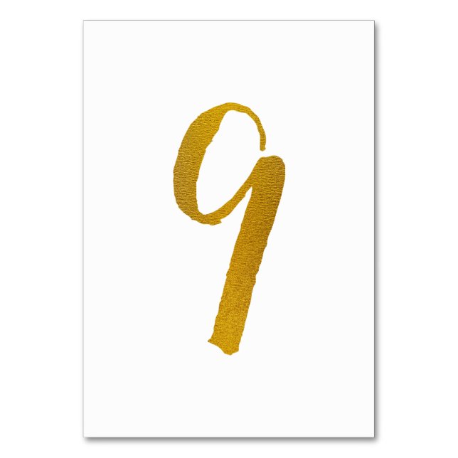 Bordnummer - avslappnad borstskrift typografi - 9 bordsnummer (Framsidan)