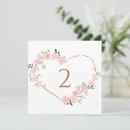 Bordnummer blomsterkant julkort