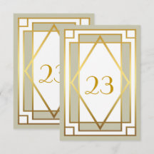 Bordnummer, Den store Gatsby, elegant, chic, vit g