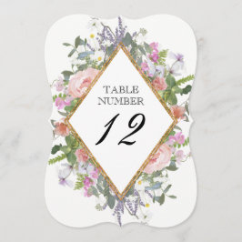 Bordnummer Elegant Rustik Blommig Rosguld Inbjudningar