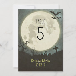 Bordnummer för ett Halloween-bröllop Inbjudningar